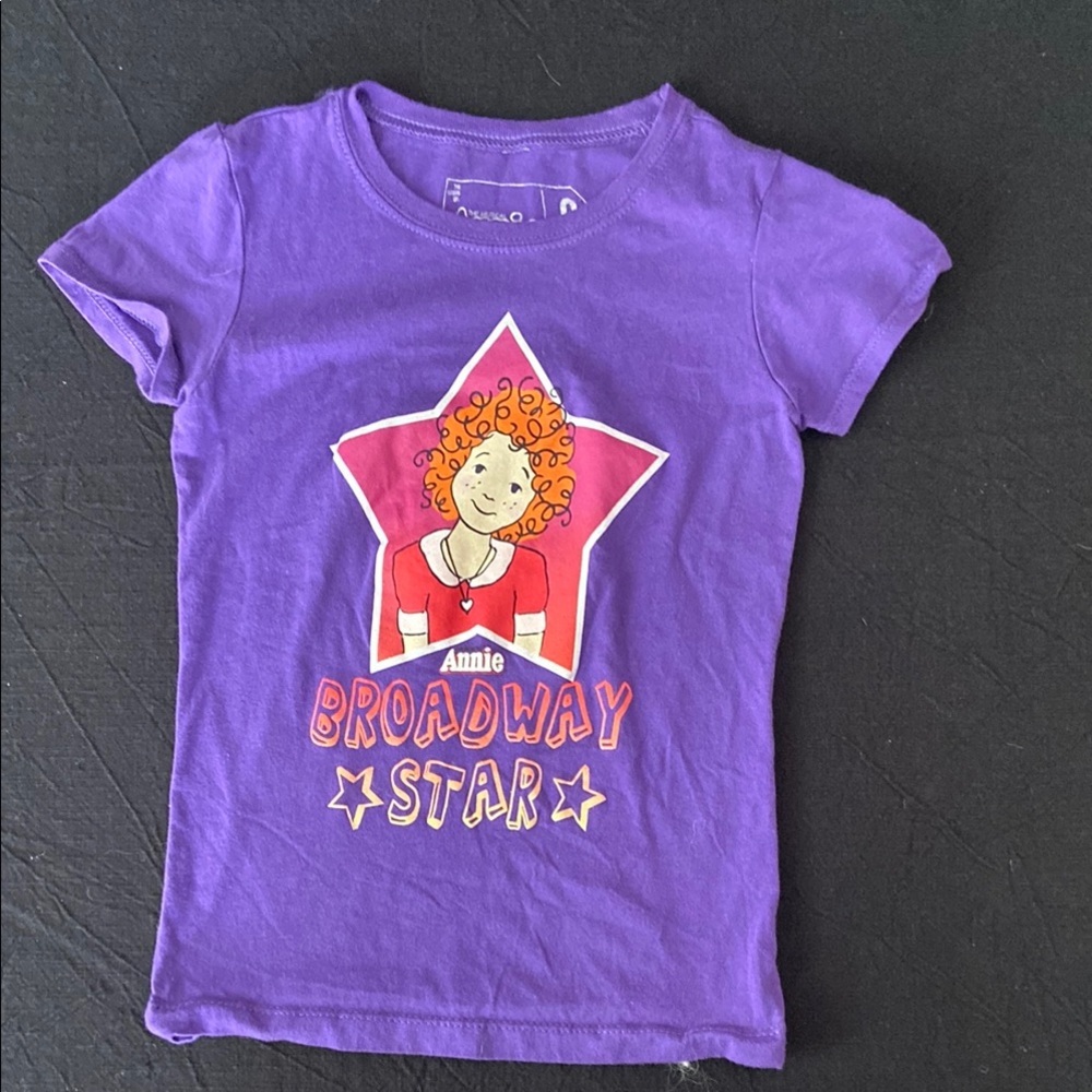 Annie Purple Short Sleeve Tee with Graphic Design